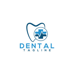 Dental clinic tooth logo design vector illustration.