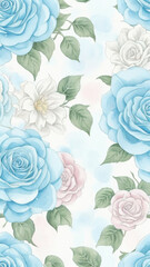 Roses in Baby Blue and Baby Pink Symphony of Beauty's Delight