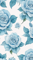 Blooming Roses, Baby Blue and Baby Pink Blooms of Delight