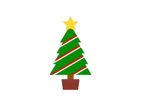 ギザ三角クリスマスツリーアイコン：A