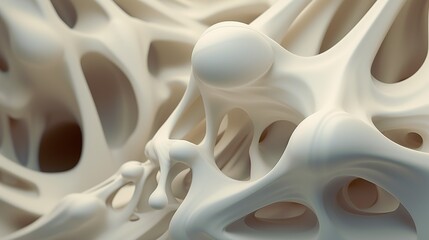 A porous structure similar to severely enlarged bone tissue. Organic material. Macrostructural design. Illustration for brochure, poster, presentation, flyer or banner.