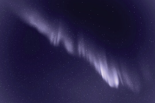 Northern lights, aurora borealis. Monochrome blue space background