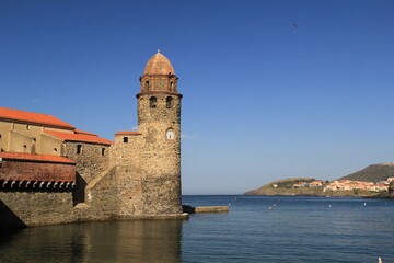 Fototapeta na wymiar French south Mediterranean tower of Collioure