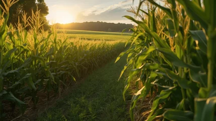 Photo sur Plexiglas Prairie, marais A summer morning in the cornfield