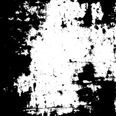 Black grunge dusty backdrop. Pattern of spots, stains, ink, dots. Damaged backdrop. Vintage texture. Distressed dirty artistic design element for web, print, social media, banner