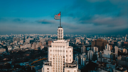 Prédio Altura Arranha-céu Banespao São Paulo Centro Edifício Arquitetura História Vista Panorâmica Urbano Centro financeiro Patrimônio Altino Arantes Farol Concreto Largo Anhangabau Turismo Século XX - obrazy, fototapety, plakaty