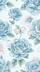 Baby Blue and Baby Pink Roses Bloom