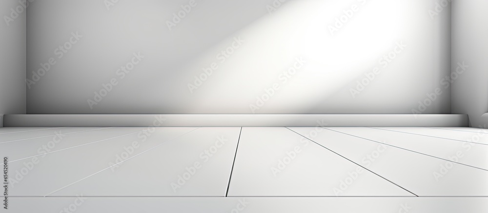 Poster empty gray studio floor with backdrop and spotlight for product display