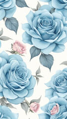Blossom Beauty Baby Blue and Baby Pink Roses
