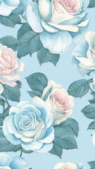 Nature's Palette Baby Blue and Baby Pink Roses