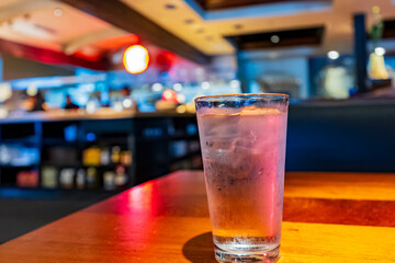 Close up shot of a cup of ice water