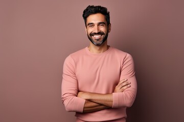 Happy Smiling Man: Confident Businessman Standing with Crossed Arms, Beauty, Joy, and Authenticity