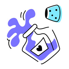 Trendy Collection of Valentine Day Doodle Icons 
