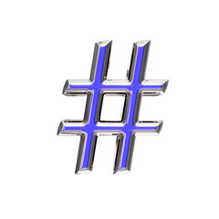 Fototapeta premium Blue symbol in a silver frame