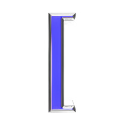 Blue symbol in a silver frame