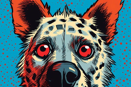 hyena in the style of pop art
