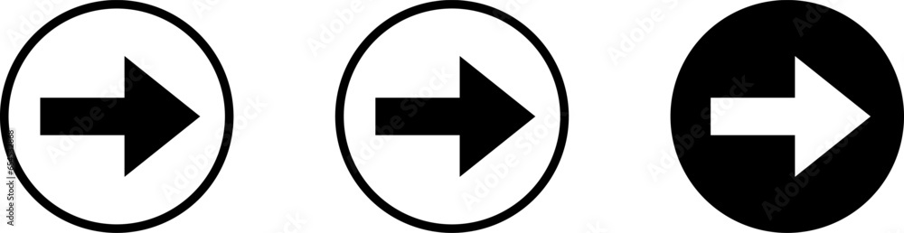 Poster one way only or this way only forward black sign round floor marking adhesive sticker icon set with 
