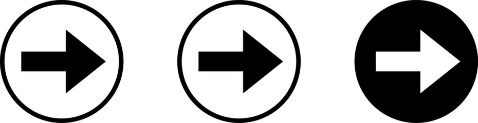One Way Only or This Way Only Forward Black Sign Round Floor Marking Adhesive Sticker Icon Set with Direction Arrow. Vector Image.	
