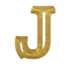 Symbol made of gold dollar signs. letter j