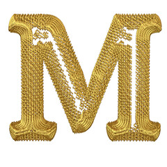 Symbol made of gold dollar signs. letter m