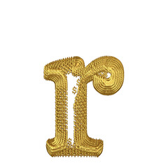 Symbol made of gold dollar signs. letter r
