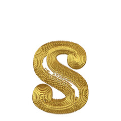 Symbol made of gold dollar signs. letter s