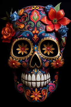 Day of the Dead Mariachi Skeleton. Created with generative