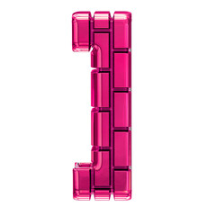 Symbol made of pink vertical bricks