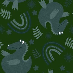 Cartoon summer animals seamless crocodile pattern for fabrics and wrapping paper and kids clothes print