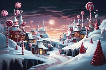 Surreal Candy Christmas: Winter Wonderland in Pink