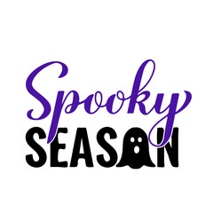 Spooky season lettering. Funny Halloween quote. Vector template for banner, typography poster, greeting card, party invitation, shirt, etc.