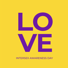 Intersex Awareness Day typography poster. LGBT community holiday on October 26. Vector template for banners, signs, logo design, card, etc.