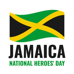 Jamaica National Heroes day Day typography poster. Jamaican holiday on third Monday in October. Vector template for banner, postcard, flyer, etc.