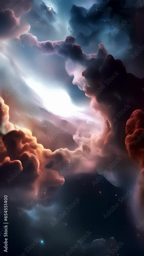 Poster a spellbinding image capturing the immense scale of interstellar clouds, as their condensed matter i