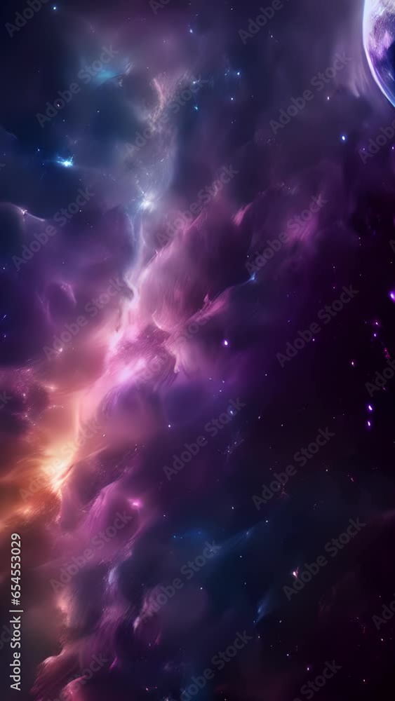 Poster illuminated streams of electrifying particles disperse into the depths of space, creating a captivat