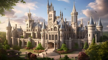 Fototapeta premium Marvel at the architectural splendor of a castle. Generative AI
