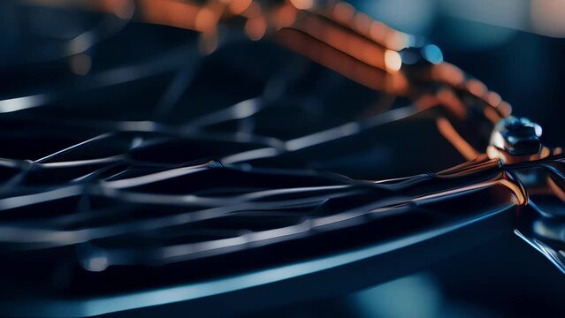 An intricate macro image revealing the intricate folding of polypeptide chains, creating a mesmerizing 3D network. The dynamic twists and turns showcase the endless possibilities Abstract video