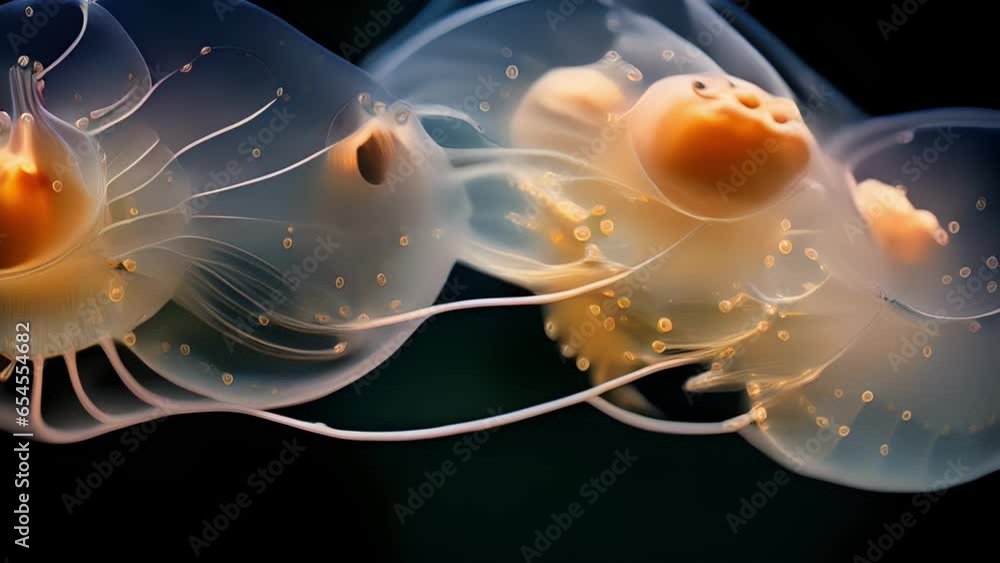Poster an intricate macro photograph capturing the mesmerizing wheellike motion of a rotifers transparent b