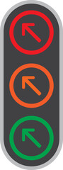 Arrow Traffic Light Icon Illustration