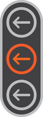 Arrow Traffic Light Icon Illustration