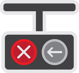 Arrow Traffic Light Icon Illustration