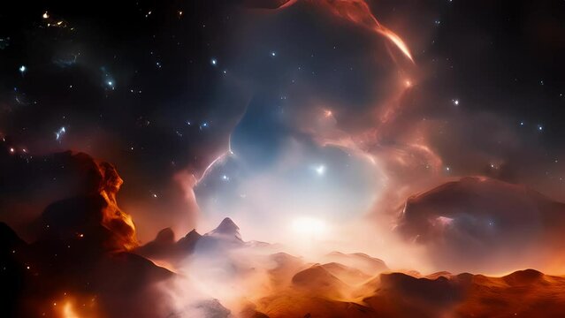 Witness the captivating effect of gravity in action as a massive galaxy acts like a cosmic lens, warping and amplifying the light from a distant supernova, leaving behind a stunning Abstract video