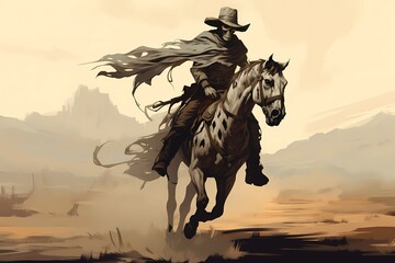 skeleton cowboy - obrazy, fototapety, plakaty