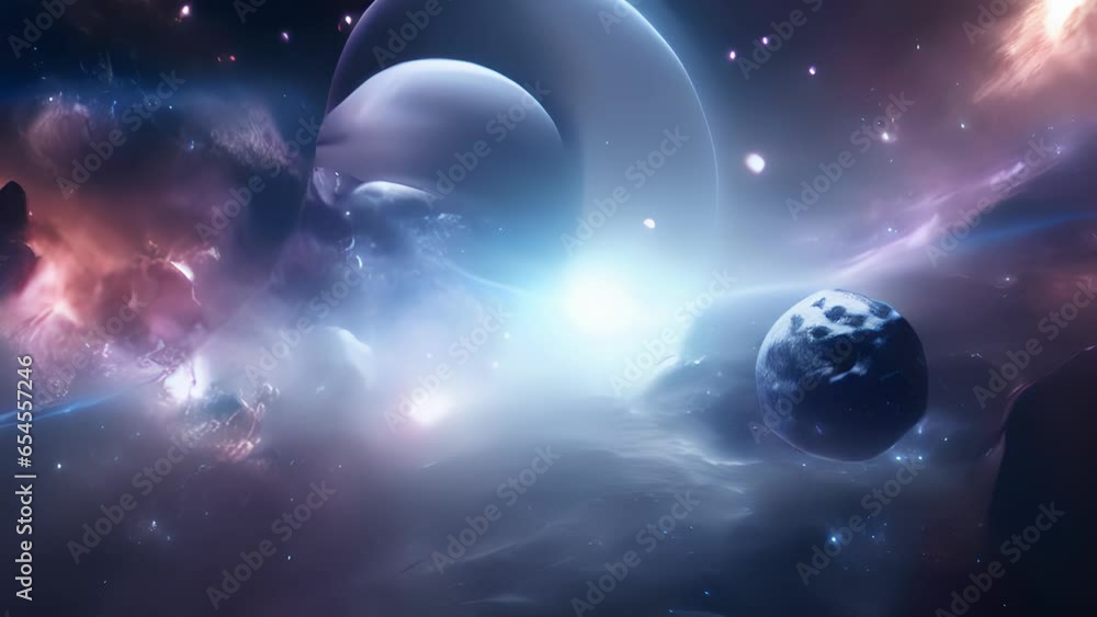 Poster witness a celestial spectacle as cosmic jets collide, their intertwined beams creating an otherworld