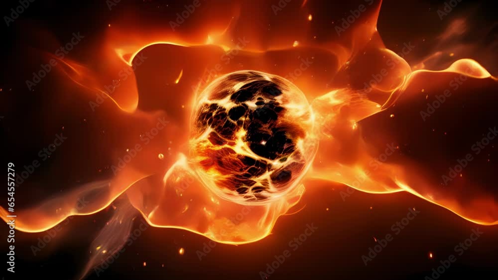 Poster echoing flames ignites an enchanting fireball that bursts into multiple flame projectiles upon impac