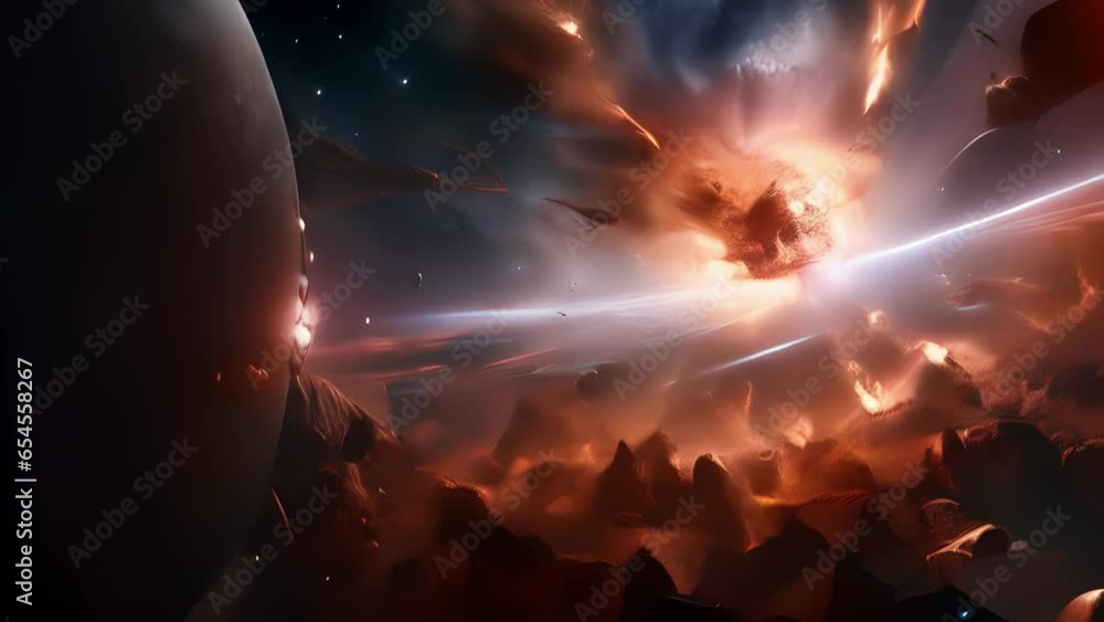 Poster a dazzling eruption engulfs a white dwarf star, triggering a powerful shockwave that propels remnant