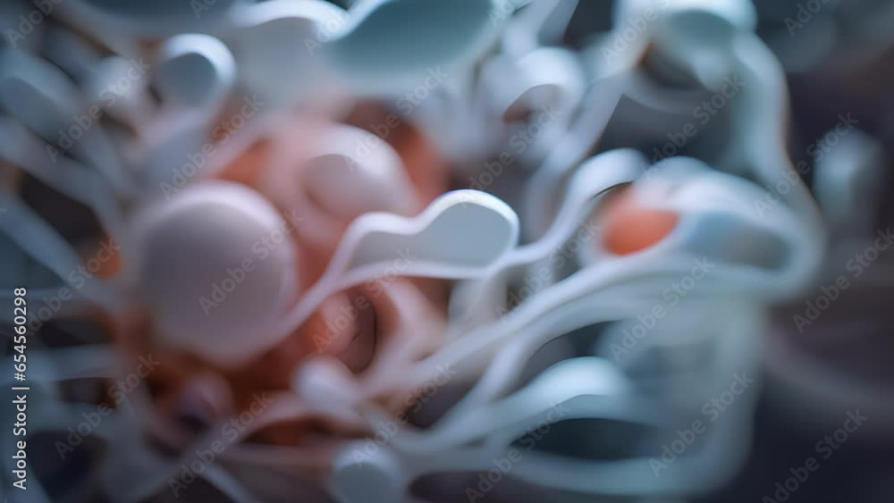 Poster intricate patterns of microbial growth intricately intertwined, forming an expansive and complex bac