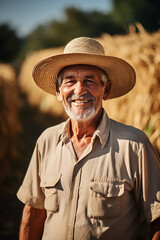 Fototapeta premium one man farmer stand in the agricultural field