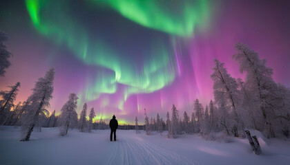 Mesmerized by the Aurora: Lapland Winter Night