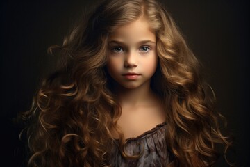 Naklejka premium Cute little girl portrait shot